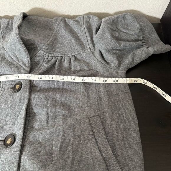 Weekend Max Mara Cardigan Jacket Womens Sz L Gray Button Up Short Sleeve Soft - Picture 13 of 14
